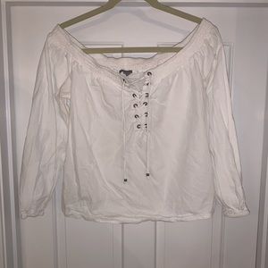 Long sleeve flowy crop top